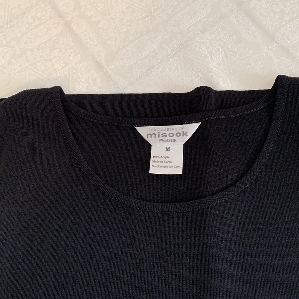 Exclusively Misook Basic Black Knit Tank Top Mp L… - image 3